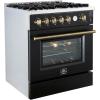 imageFORNO  30quot Gas Range 5 Burners with griddle and air fryer in Black