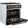 imageFORNO  30quot Gas Range 5 Burners with griddle and air fryer in Black