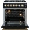 imageFORNO  30quot Gas Range 5 Burners with griddle and air fryer in Black