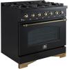 imageFORNO 36quot Gas Range 6 burners in black color
