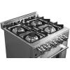 imageFORNO Breno Full Gas 24quot Inch Range 4 Sealed Burners Cast Iron Cooktop Freestanding Stainless Steel Oven 23 CuFt