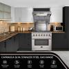 imageFORNO Capriasca Full Gas 36quot Inch Freestanding Range with 6 Sealed Burners Cooktop 120000 BTU  536 CuFt Gas Convection Oven Stainless Steel Cast Iron Grates