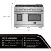 imageFORNO Capriasca Full Gas 48quot Inch Freestanding Range with 8 Sealed Burners Cooktop  658 CuFt Double Gas Convection Oven Capacity Stainless Steel Heavy Duty Cast Iron Grates
