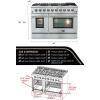 imageFORNO Galiano 48quot Inch All Gas Double Oven Freestanding Gas Range with 8 Sealed Burners Cooktop 107000 BTU and 658 Cu Ft Double Convection Oven  Stainless Steel Cast Iron Grates