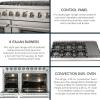 imageFORNO Galiano 48quot Inch All Gas Double Oven Freestanding Gas Range with 8 Sealed Burners Cooktop 107000 BTU and 658 Cu Ft Double Convection Oven  Stainless Steel Cast Iron Grates