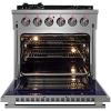 imageFORNO Massimo Freestanding 30Inch Full Gas Range and Oven with 5 Italian Sealed Burners Cooktop  432 CuFt Convection Stainless Steel Oven Includes Cast Iron Accessories