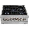 imageFORNO Massimo Freestanding 30Inch Full Gas Range and Oven with 5 Italian Sealed Burners Cooktop  432 CuFt Convection Stainless Steel Oven Includes Cast Iron Accessories