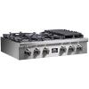 imageFORNO Spezia 36quot Inch DropIn Range Top with 6 Sealed Dual Brass Burners  Stainless Steel Stove Top Heavy Duty Continuous Cast Iron Grates with Autoignition Griddle WokRing and LP conversion