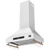 imageFORNO Venezia 30quot Wall Mount Ducted Range Hood 370 CFM  White with Antique Brass Accents  Touch Controls LED Lights DishwasherSafe Stainless Steel Filters Quiet Operation  FRHWM550330WHT