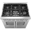 imageFORNO Vittorio Full Gas 36quot Inch French Door Freestanding Range 6 Sealed Burners Cooktop  536 Cu Ft Gas Convection Oven Capacity  Stainless Steel Stove Range Heavy Duty Cast Iron Grates