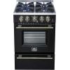 imageForno Breno 24Inch Freestanding Gas Range with Antique Brass Accents and 4 Sealed Burners Large Oven Capacity LP Convertible with Plug Included  Black