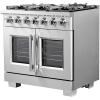 imageForno Capriasca All Gas 36quot Inch French Door Freestanding Range 6 Burners Cooktop and 536 CuFt Convection Gas Oven  Stainless Steel Stove Range Heavy Duty Cast Iron Grates