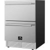imageForno Cosenza 24quot BuiltIn IndoorOutdoor Drawer Freezer with Automatic Ice Maker 469 cuft Capacity  Stainless Steel