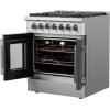 imageForno Galiano 30quot Freestanding French Door Dual Fuel Range with 5 Sealed Burners 68000BTU ampamp 432 cuft True Convection Oven  Modern Design Fuel Range with ProStyle Handle ampamp Zinc Coated Metal Knobs