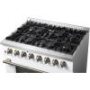 imageForno Galiano 36Inch Dual Fuel Range in White  6 Sealed Burners 83000 BTU 536 cuft True Convection Oven  Elegant Brass Handles ampamp Knobs