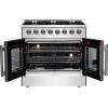imageForno Galiano 36quot Freestanding French Door Dual Fuel Range with 6 Sealed Burners 83000 BTU 536 cu ft True Convection Oven  Modern Design Fuel Range with ProStyle Handle Zinc Coated Metal Knobs