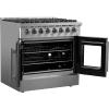 imageForno Galiano 36quot Freestanding French Door Dual Fuel Range with 6 Sealed Burners 83000 BTU 536 cu ft True Convection Oven  Modern Design Fuel Range with ProStyle Handle Zinc Coated Metal Knobs