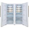 imageForno Maderno 60Inch BuiltIn SidebySide Convertible Refrigerator Freezer Dual 28Inch Units with Trim Grill Stainless Steel or Antique Brass Handles 272 cu ft Capacity 84quot Height  White