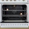 imageForno Marco 30 Inch Gas Range with Antique Brass Accents 4 Sealed Burners 37000 BTU Large 432 cuft Convection Oven with Temperature Gauge Professional Freestanding Kitchen Stove  White