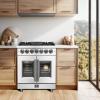 imageForno Massimo 30 Freestanding Dual Fuel Range with 5 Sealed Burners 68000BTU Wok Support ampamp Griddle 432 cuft Oven  Modern Design Fuel Range with ProStyle Handle and Zinc Coated Metal Knobs