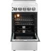 imageForno Pallerano 20Inch Freestanding Electric Range Compact Design 4 Burner Elements 205 cuft Oven with Storage Drawer  Stainless Steel