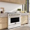 imageForno Paolo 36Inch Freestanding Electric Range with 5 Radiant Burners 438 cuft True Convection Oven Smooth Glass Cooktop  White