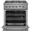 imageMarco 30inch Gas Range Stainless Steel 4 Burners 37000 BTU 432 cuft Convection Oven
