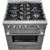 imageMarco 30inch Gas Range Stainless Steel 4 Burners 37000 BTU 432 cuft Convection Oven