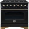 imageFORNO 36quot Gas Range 6 burners in black color