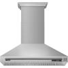imageFORNO Aria 48quot 1200 CFM Convertible Wall Mount Range Hood  Stainless Steel Dual Blower System 4Speed Push Button Controls LED Lighting Auto ShutOff Timer Baffle Filters  FRHWM509548