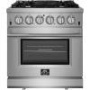 imageFORNO Massimo Freestanding 30Inch Full Gas Range and Oven with 5 Italian Sealed Burners Cooktop  432 CuFt Convection Stainless Steel Oven Includes Cast Iron Accessories