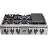 imageFORNO Spezia 36quot Inch DropIn Range Top with 6 Sealed Dual Brass Burners  Stainless Steel Stove Top Heavy Duty Continuous Cast Iron Grates with Autoignition Griddle WokRing and LP conversion