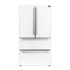 imageForno 36quot Espresso Moena French Door Stainless Steel Refrigerator  192 Cuft Kitchen Fridge with LED Display and Ice Maker  Frostfree Swing Double Door Fridge with Inverter Compressor White