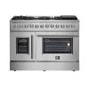 imageForno Massimo 48 Freestanding Dual Fuel Range with 8 Sealed Burners 107000 BTU Wok Support ampamp Griddle 658 cu ft Oven  Modern Design Fuel Range with ProStyle Handle and Zinc Coated Metal Knobs