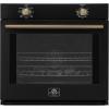 imageForno Vomero 30Inch Wall Oven 5 cuft Capacity 3550W Convection with Mechanical Controls ampamp Manual Steam Clean Includes Both Antique Brass ampamp Stainless Steel Handles  Black Finish