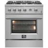 imageMarco 30inch Gas Range Stainless Steel 4 Burners 37000 BTU 432 cuft Convection Oven