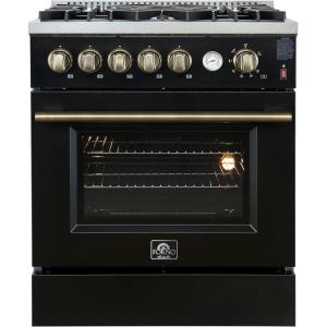 imageFORNO  30quot Gas Range 5 Burners with griddle and air fryer in Black