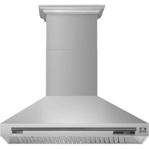 imageFORNO Aria 48quot 1200 CFM Convertible Wall Mount Range Hood  Stainless Steel Dual Blower System 4Speed Push Button Controls LED Lighting Auto ShutOff Timer Baffle Filters  FRHWM509548