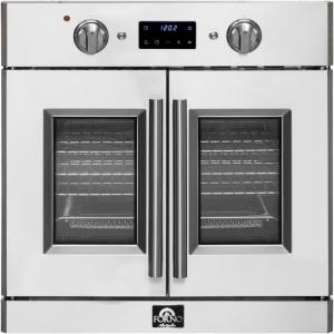 imageFORNO Asti 30Inch Electric French Door Stainless Steel Wall Oven  2470V 3500W 368 Cu Ft Electric with LED Display Screen and Safety Lock  Wall Oven with Telescopic Racks with Air Fry ampamp Drip Tray