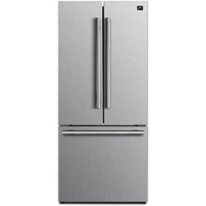 imageForno 30quot Inch w French Door Refrigerator with Bottom Freezer and 175Cu Ft Total Capacity  Stainless Steel No Frost Fridge with Adjustable Glass Shelves and Child Safety Lock