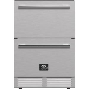 imageForno Cosenza 24quot BuiltIn IndoorOutdoor Drawer Freezer with Automatic Ice Maker 469 cuft Capacity  Stainless Steel
