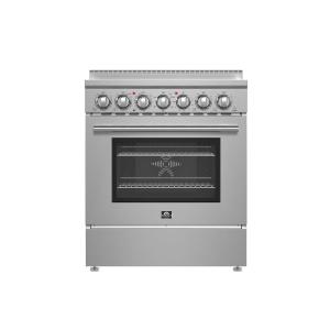 imageForno Paolo 30quot Freestanding Electric Range in StainlessSteel 438 cuft True Convection Oven