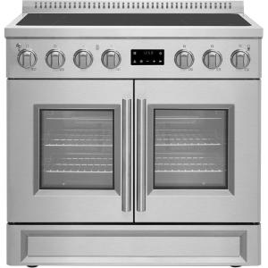 imageForno Torino French Door 36 Inch Induction Range with Air Fryer Air Sous Vide ampamp True Convection Dual Broiler Stainless Steel