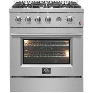 imageMarco 30inch Gas Range Stainless Steel 4 Burners 37000 BTU 432 cuft Convection Oven