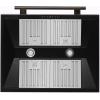 imageFORNO Aria 30quot 600 CFM Convertible Wall Mount Range Hood  Black Hood with Antique Brass Accents  Stainless Steel Baffle Filters  4Speed Controls  LED Lighting  Quiet Operation  FRHWM509530BLK