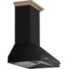 imageFORNO Aria 30quot 600 CFM Convertible Wall Mount Range Hood  Black Hood with Antique Brass Accents  Stainless Steel Baffle Filters  4Speed Controls  LED Lighting  Quiet Operation  FRHWM509530BLK