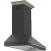 imageFORNO Aria 60quot 1200 CFM Convertible Wall Mount Range Hood Black with Antique Brass Accents  Stainless Steel Chimney  PushButton Controls  LED Lighting  DishwasherSafe Filters  FRHWM509560BLK