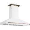 imageFORNO Aria 60quot Convertible Wall Mount Range Hood 1200 CFM  White with Antique Brass Accents  Stainless Steel  LED Lighting  PushButton Controls  Convertible Duct  Motor  FRHWM509560WHT