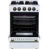 imageFORNO Breno 24quot Freestanding Gas Range 23 cuft Oven  4 Sealed Burners with Cast Iron Grates BuiltIn Storage Drawer Air Fryer Kit  White Finish with Antique Brass Accents  FFSGS627224WHT