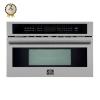 imageFORNO Capoliveri 30 Inch StainlessSteel 1000 Watts Microwave Drawer 12 cuft